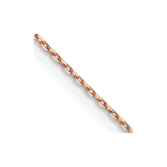 Kazi Luxury 14K Rose Gold 16in .8mm Diamond-cut Cable with Lobster Clasp Chain